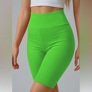 MNG Lime Green Ribbed Shorts size small